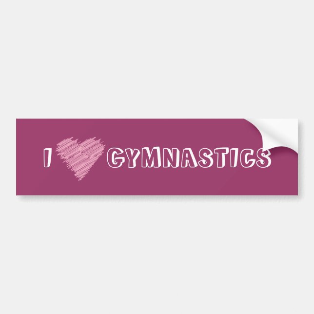 I Heart Gymnastics Bumper Sticker (Front)