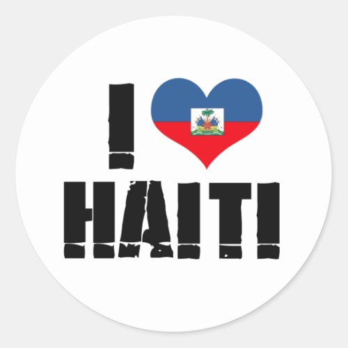 I HEART HAITI CLASSIC ROUND STICKER