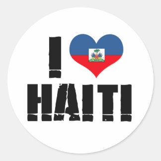 I HEART HAITI CLASSIC ROUND STICKER