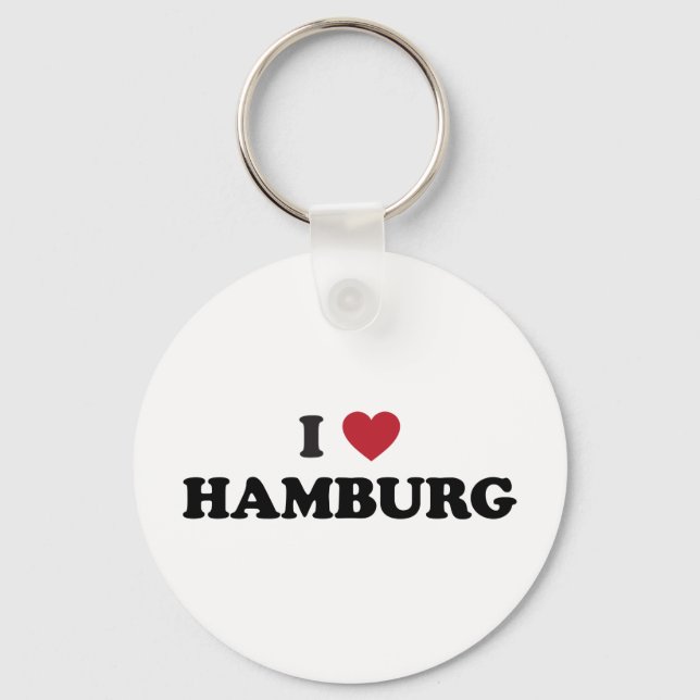 i Heart Hamburg Germany Keychain (Front)