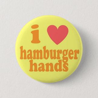 I Heart Hamburger Hands Pinback Button