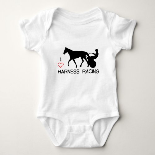 I Heart Harness Racing Baby Bodysuit