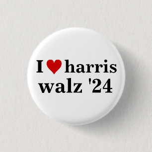 i heart harris walz 2024 election president    button