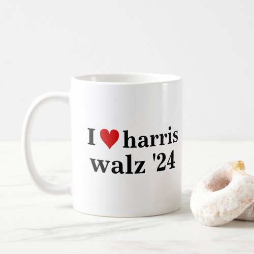 i heart harris walz 2024 election president    coffee mug