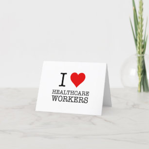 I Heart Healthcare Workers Personalized Letterpress Thank You Card