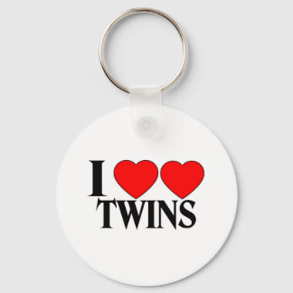 I Heart Heart Twins Keychain