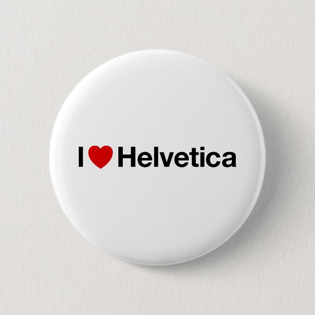 I heart Helvetica Pinback Button (Front)