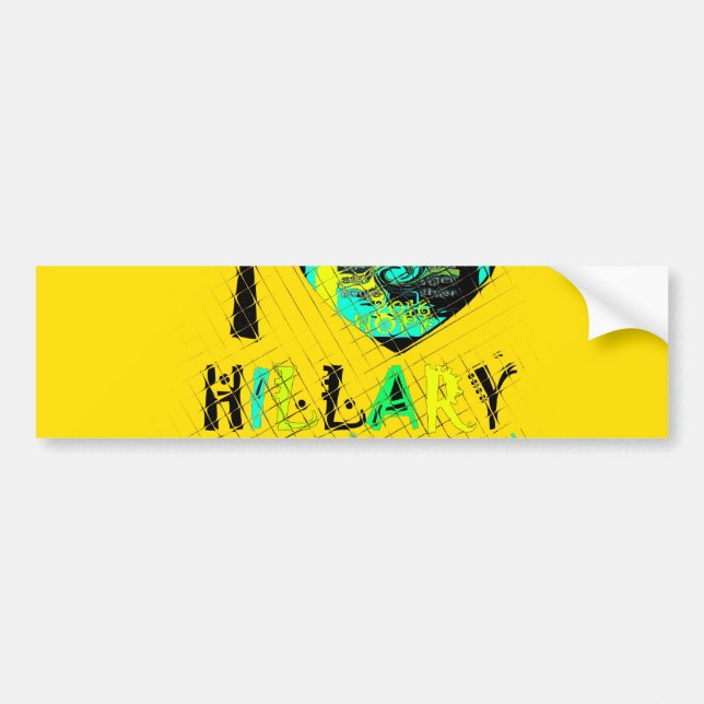 I Heart Hillary Clinton: Graffiti Expression Art Bumper Sticker (Front)