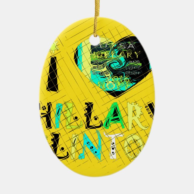 I Heart Hillary Clinton: Graffiti Expression Art Ceramic Ornament (Front)