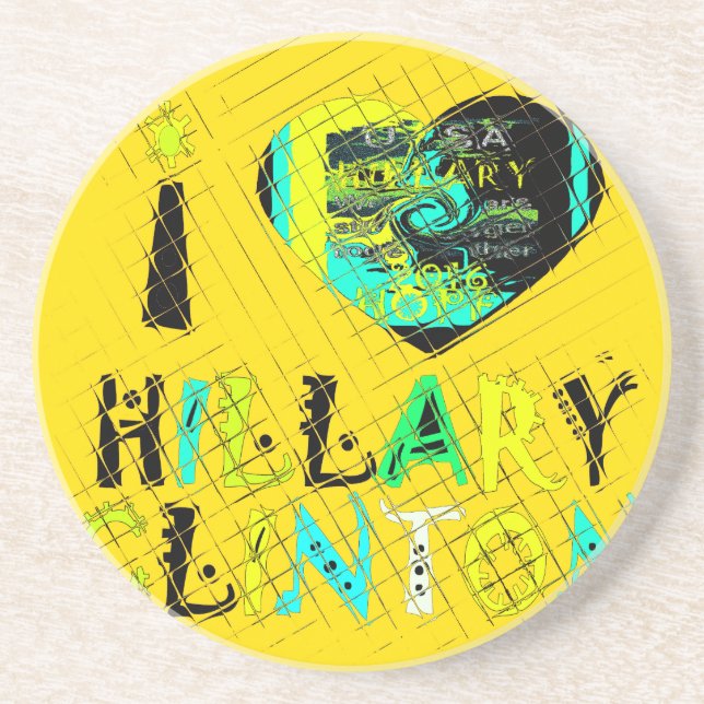 I Heart Hillary Clinton: Graffiti Expression Art Drink Coaster (Front)