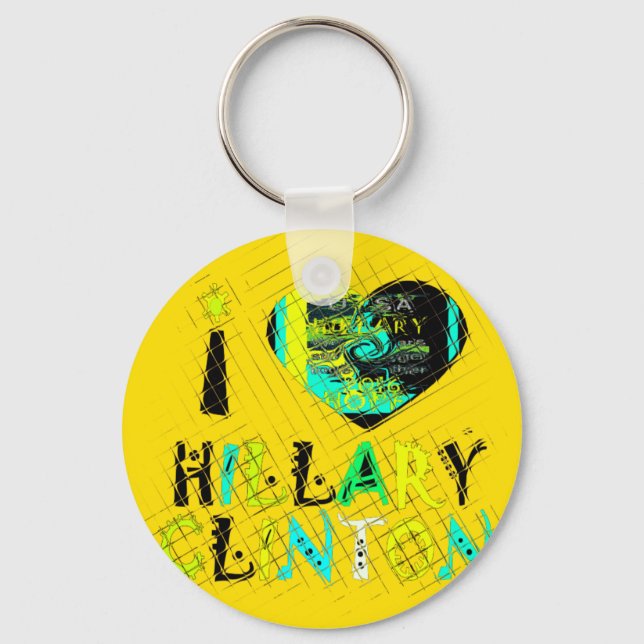 I Heart Hillary Clinton: Graffiti Expression Art Keychain (Front)