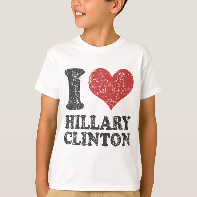 I heart Hillary Clinton Retro T-Shirt (Front)