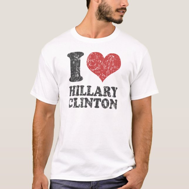 I heart Hillary Clinton Retro T-Shirt (Front)