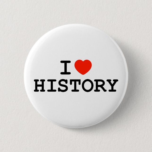 I Heart History Pinback Button (Front)