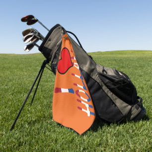I Heart Holland overlay on or gtcnt Golf Towel