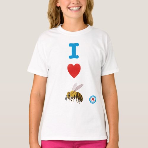 I Heart Honey Bees Girls T_Shirt