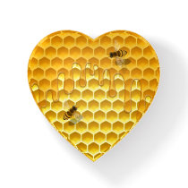I Heart Honeybees Honeycomb Customizable Paperweight