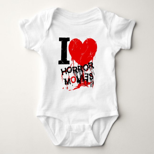 I HEART HORROR MOVIES BABY BODYSUIT (Front)
