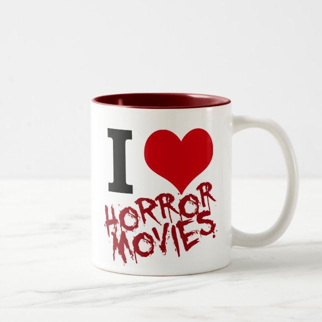I Heart Horror Movies Two-Tone Coffee Mug (Right)