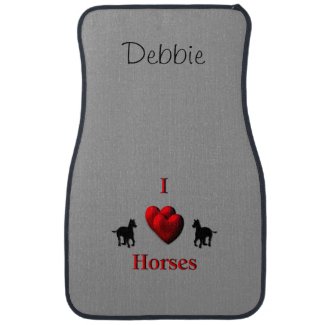 I Heart Horses Custom Name Floor Mats Floor Mat