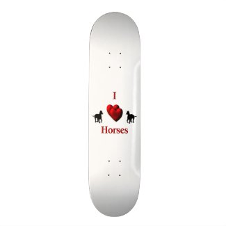 I Heart Horses Design Custom Skate Board