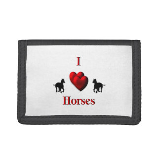 I Heart Horses Design Trifold Wallet