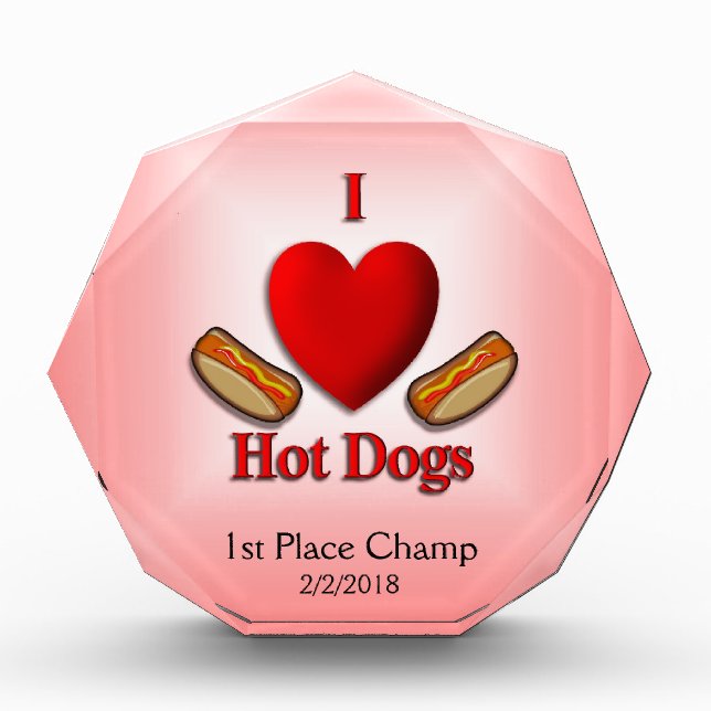 I Heart Hot Dogs Champ Award (Front)