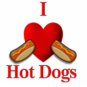 I Heart Hot Dogs Cutout