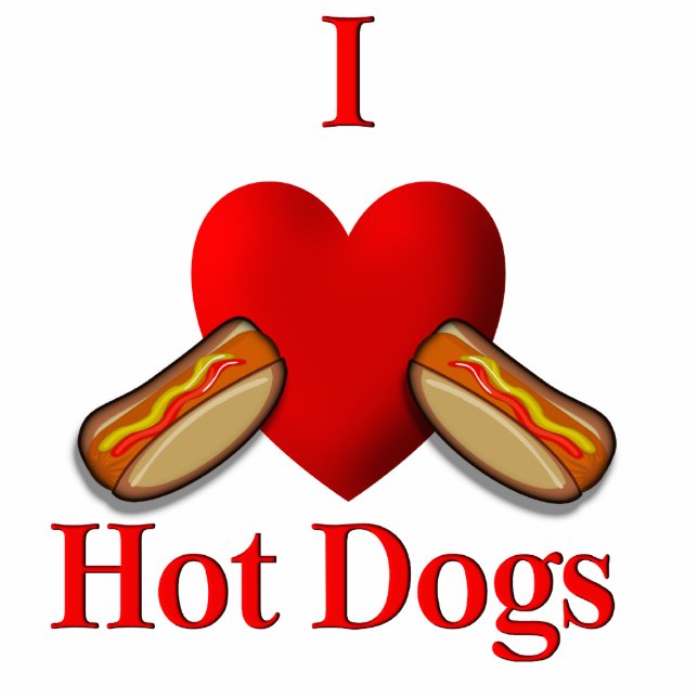 I Heart Hot Dogs Cutout (Front)