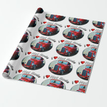 I Heart Hot Rods - Matte Wrapping Paper, 30" x 6'