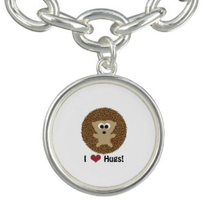 I Heart Hugs hedgehog Charm Bracelet