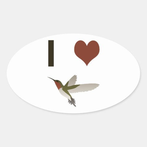 I heart Hummingbirds Oval Sticker