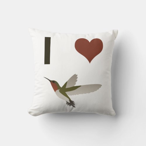 I heart Hummingbirds Throw Pillow