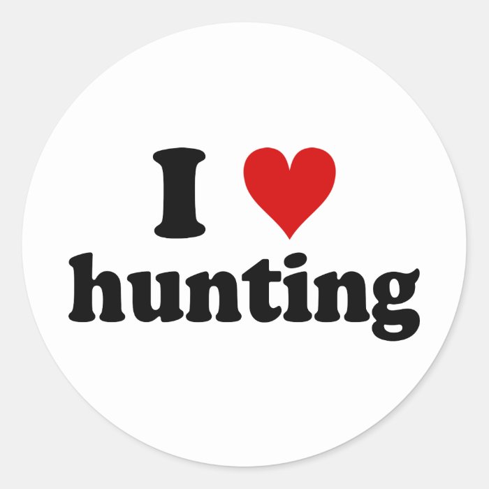 I Heart Hunting Round Stickers