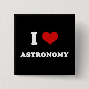 I Heart I Love Astronomy Button