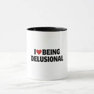 I heart I Love Being Delusional 90s Aesthetic Mug