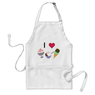 I Heart Ice Cream Adult Apron