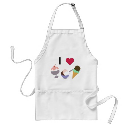 I Heart Ice Cream Adult Apron