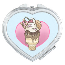 I Heart Ice Cream Compact Mirror