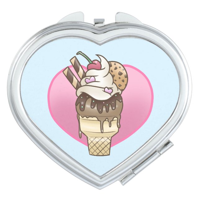 I Heart Ice Cream Compact Mirror (Front)