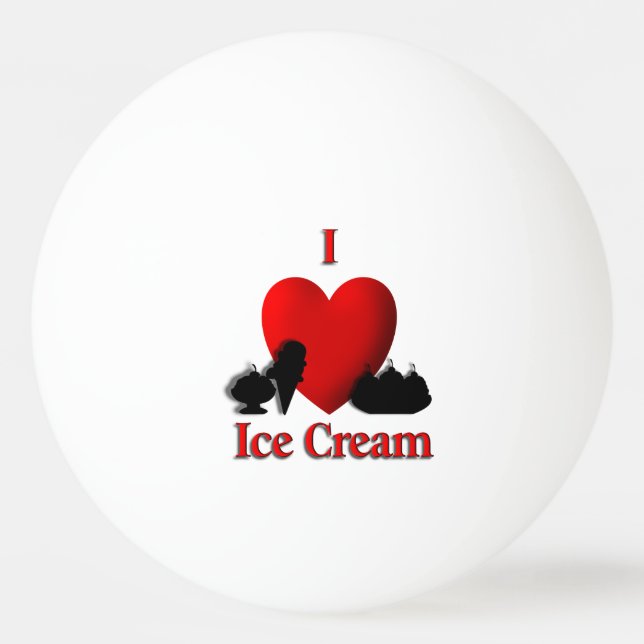 I Heart Ice Cream Ping Pong Ball (Back)