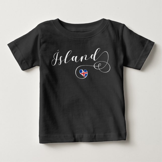 I Heart Iceland, Ísland Baby T-Shirt (Front)