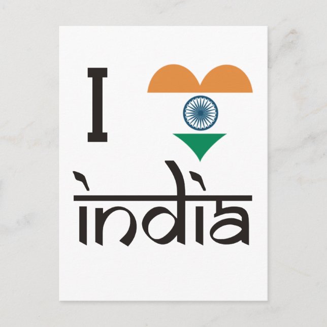 I "Heart" India - I Love India Postcard (Front)