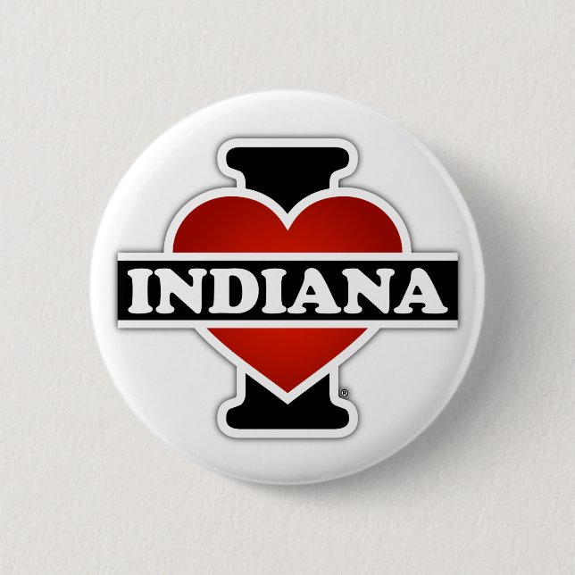 I Heart Indiana Pinback Button (Front)