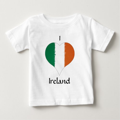 I Heart Ireland Irish Tricolor Flag  Baby T_Shirt