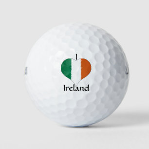 I Heart Ireland Irish Tricolor Flag Golf Balls