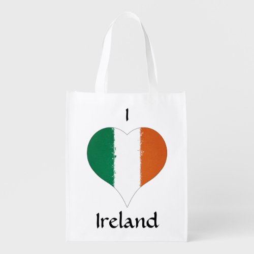 I Heart Ireland Irish Tricolor Flag Grocery Bag