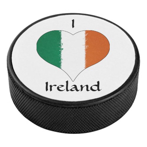 I Heart Ireland Irish Tricolor Flag Hockey Puck