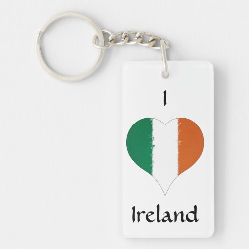 I Heart Ireland Irish Tricolor Flag Keychain
