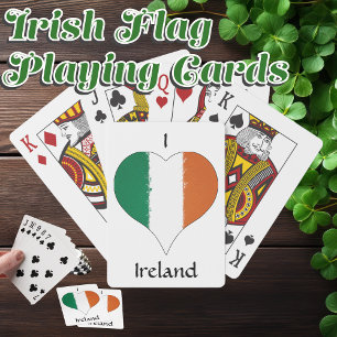 I Heart Ireland Irish Tricolor Flag Poker Cards